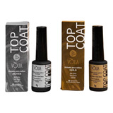 Kit Vólia Top Coat Gold + Silver Selante Para Unhas