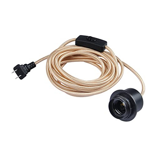 Cable De Luz Colgante De 15 Pies Enchufe Y Interruptor,...