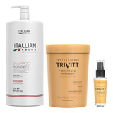 Shampoo Itallian Color 2,5l Mascara 1kg Reparador Trivitt