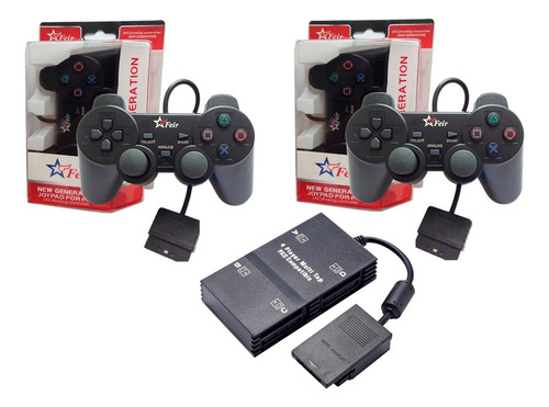 Kit Multitap Para Ps2 Play2 Playstation 2 Com 2 Controles