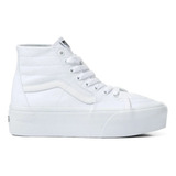 Tenis Vans Sk8 Hi Tapared Canvas True White