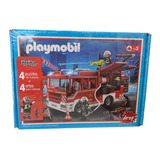 Rompecabezas Puzzle Playmobil Camion De Bombero 4 X 4 Piezas