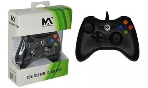 Controle Compatível Com Xbox 360 Joystick Preto Com Fio