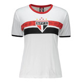 Camisa São Paulo Feminina Baby Look Oficial Stencil Brazilin