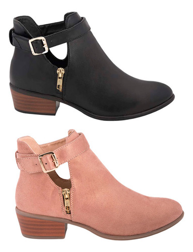 Bota Texano Kit Pink By Price Shoes Negro/rosa Mujer 873