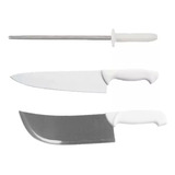 Cuchillo Profesional Chef Y Hacha Taquera Con Chaira