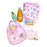 Kit De Baño Para Bebés Toalla Babitas Recién Nacidos