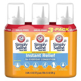 Kit Descongestionante Nasal Simply Saline Instant Relief C/3 Color Incoloro