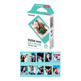 Filme Instax Mini Sky Blue Borda Azul Com 10 Fotos Fujifilm