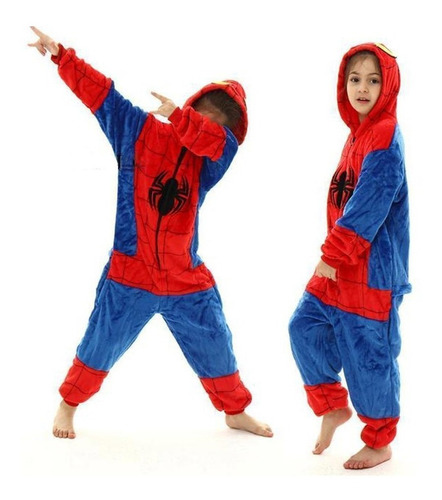 Pijama Enterizo De Disfraz De Spiderman Para Niños