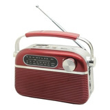 Radio Retro Bluetooth Usb Micro Pila Y 220v Daewoo Di-rh-221 Color Rojo