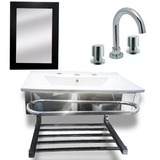 Set Griferia Vanitory Acero Colgante 60x46 Hydros Viva W