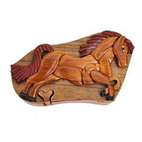 Caja Truco Secreto Caballo Madera Handmade.