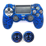 Funda Protector De Control Ps4 Black Panther + Gomas