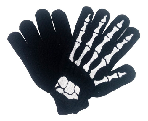  Guantes Calaca Esqueleto Huesos Negros