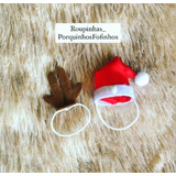 Gorro Fantasia De Natal Papai Noel Para Sagui Macaco + Henna