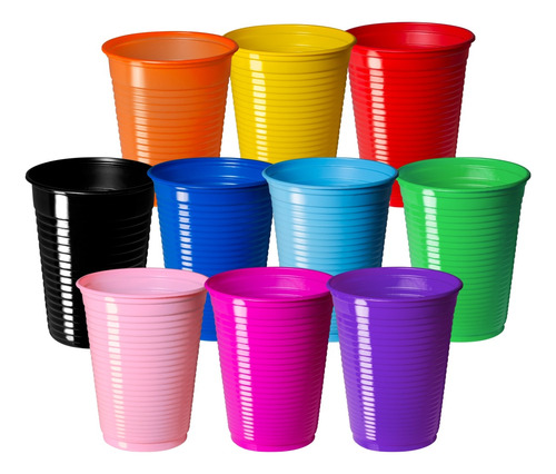 Vaso Descartable 200ml Colores Copobras Fiesta Bebida X50 