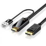 Cabo Adaptador Hdmi Para Displayport 4k Hdmi Dp 1.8 Metros