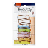 Clips Prendedor Papel Binder 25mm 6 Un Rose Gold E Branco Cor Preto