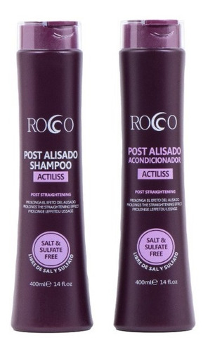 Rocco Shampoo + Acondicionador Post Alisado 400 Ml