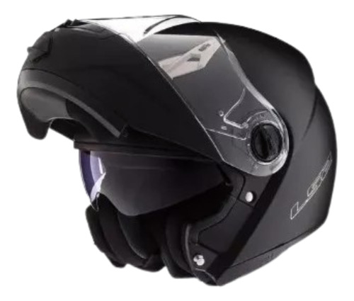 Casco Moto Rebatible Ls2 370 Easy Negro Mate Doble Visor