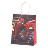 Bolsa De Papel Kraft Para Dulces Spiderman Pack 12 Bolsas N2