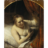 Lienzo, Tela, Rembrandt, Mujer En La Cama, 70x85cm
