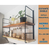 Estante Doble Repisa Hierro Estilo Industrial 70 X 20 Cm 