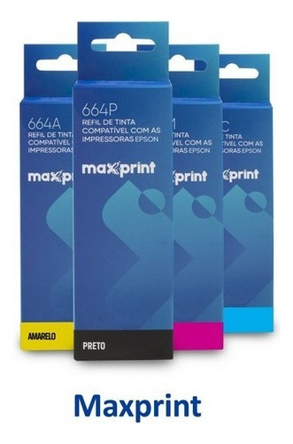 4 Kits De 4 Cores Refil Tinta Maxprint Compativel Epson L355