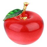 Figura De Manzana De Cristal Con Forma De Hoja Verde Para De