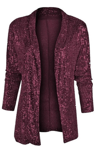 Novedades Blazer De Mujer En Color Liso Con Lentejuelas