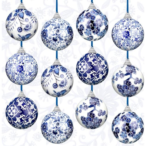 **ornamentos De Porcelana Chinoiserie De Navidad, Bolas...