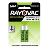 Pilha Recarregável Aaa 2x2 600mah - Rayovac (55902)