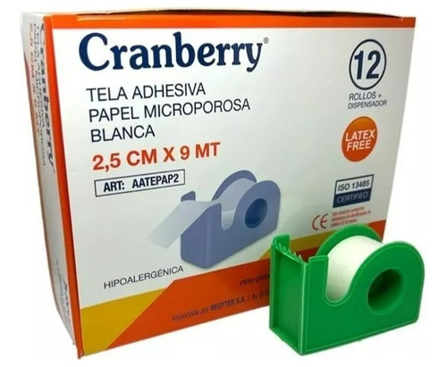 Caja 12 Tela Adhesiva, Papel Microporosa 2,5cm+dispensador