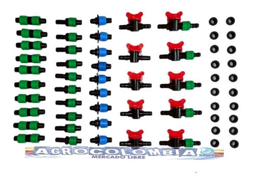 Kit Accesorios Cinta De Riego Goteo 16mm Cultivos Jardines