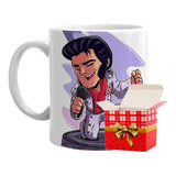 Caneca Personalizada Porcelana Elvis Presley + Caixinha