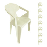 Kit 8 Cadeiras Poltrona Plástica Apoio Braço Diamond Branca Cor Da Estrutura Da Cadeira Branco Cor Do Assento Branco