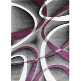 Alfombra De Diseño Abstracto Violeta 200x240