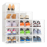 Cajas Organizadoras De Zapatos, 12 Contenedores Apilables Transparentes, Ideales Para Todo Tipo De Calzado. Cajas De Almacenamiento De Zapatos, Ahorra Espacio Con Estilo