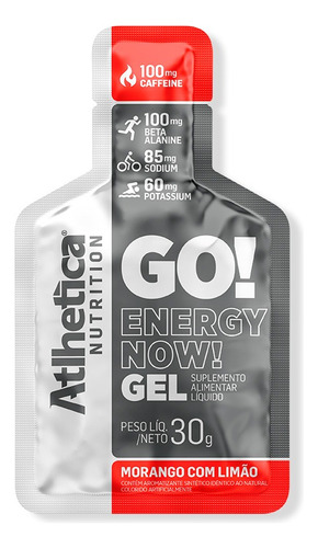 Gel Energizante Go! Energy Now 10 Unidades Sabor Frutilla Con Limón