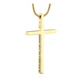 Titanium Steel Minimalist Cross Necklace In 18k Gold