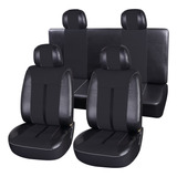 Funda Cubre Asiento Auto Universal Completa Cuerina Negra Ia