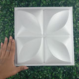 50 Placas Revestimento Parede Branco Pvc 3d Floral 25x25cm