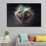Cuadro Elefante Colores Canvas Elegante Sala Animal 26 60x40