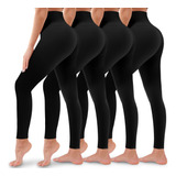 Conjunto De 4 Leggings Mujer, Pantalones Yoga Cintura Alta
