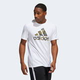 Camiseta Estampada Camo Badge Of Sport- Branco adidas He4864