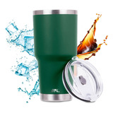 Termo Para Café Y Agua Tapa Acero Inoxidable 30 Oz 890 Ml Color Verde