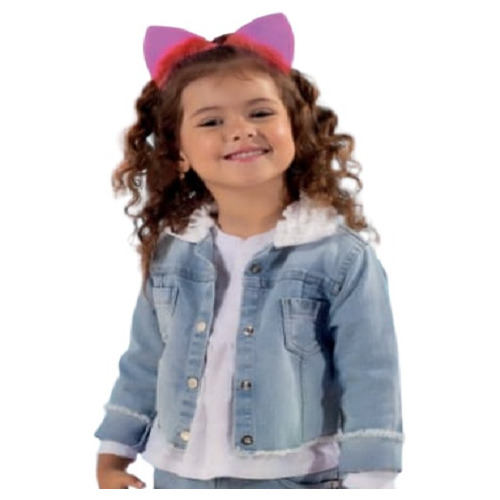 Jaqueta Jeans Infantil Menina Luxo Gabriela Aquarela 231001