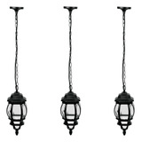 3 Arbotante Tipo Farol Tradicional Colgante P/exterior 47297