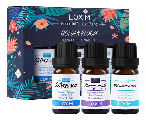 Loxim Golden Bloom Essential Oil Set (puro Y Natural) Aceite